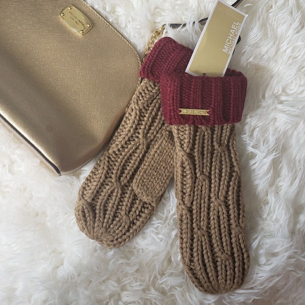 MK Cable Knit Mittens